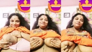 Tirupur chubby aunty pressing her nude mega boobs Tirupur chubby aunty pressing her nude mega boobs