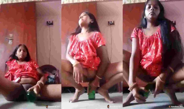 Horny Village Bhabhi using Beer Bottle For Masturbation XXX Video